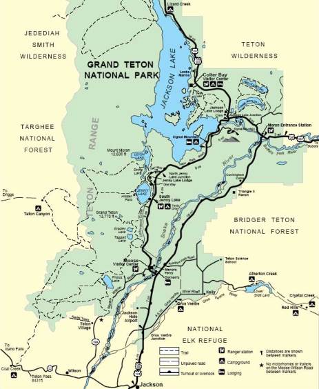 Map Of Grand Teton National Park And Yellowstone - Sibby Dorothee